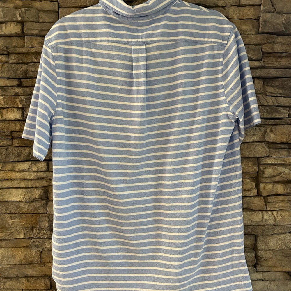 Polo Ralph Lauren Mens Hampton Classic Fit Blue Striped Polo Shirt Size M - Picture 5 of 6